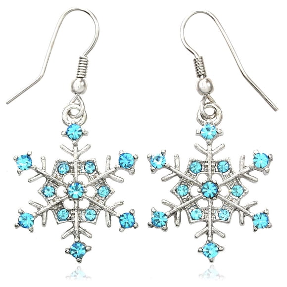 SoulBreezeCollection Winter Snowflake Dangle Drop Earrings Wedding Bridesmaid Christmas