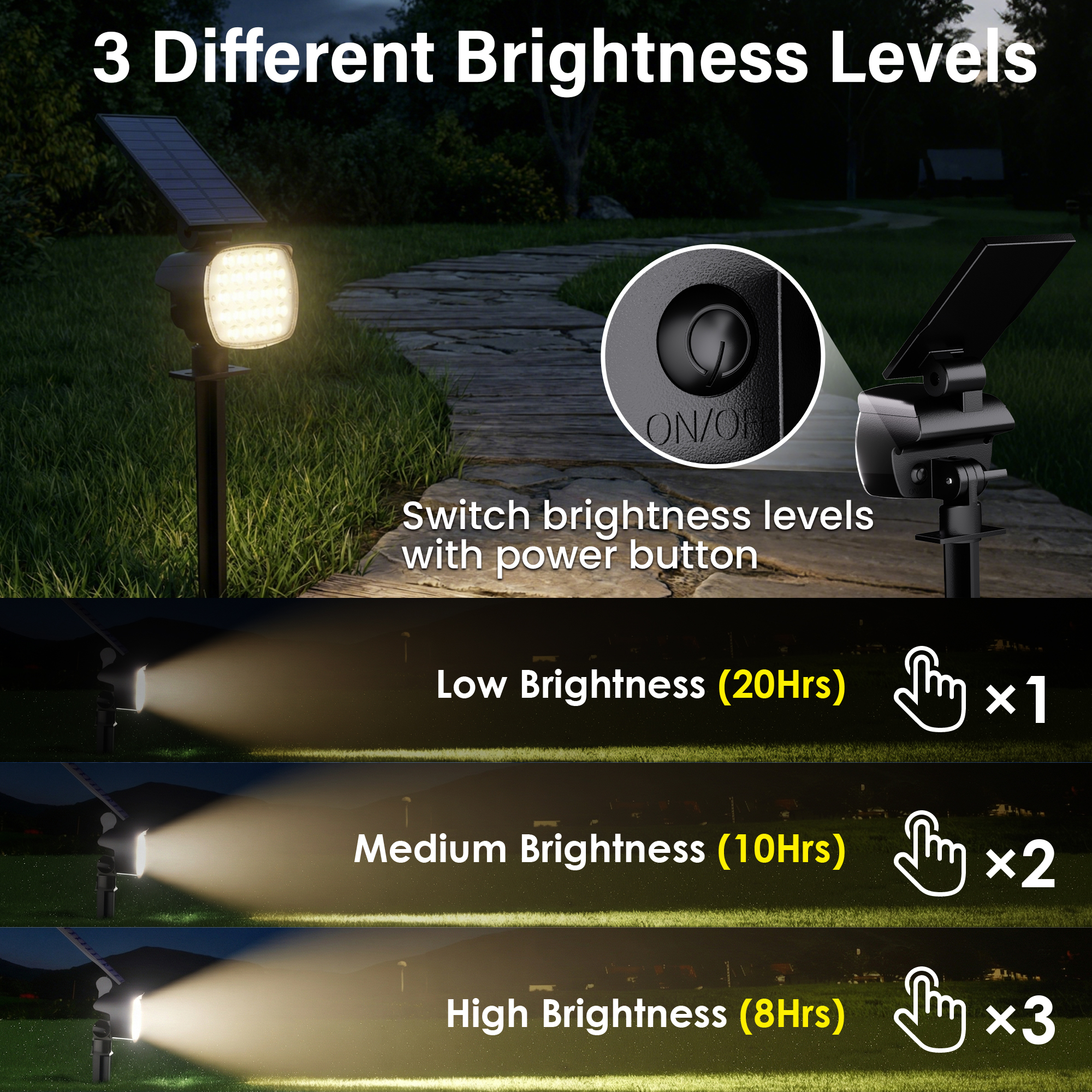 DAYBETTER 6-Pack Solar Spotlights, 800 Lumens, Warm White photo 5