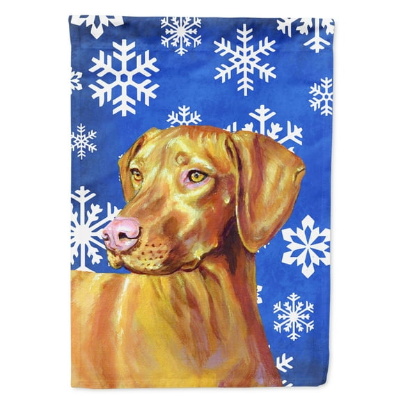 Carolines Treasures LH9280-FLAG-PARENT Vizsla Winter Snowflakes Holiday Flag multicolor