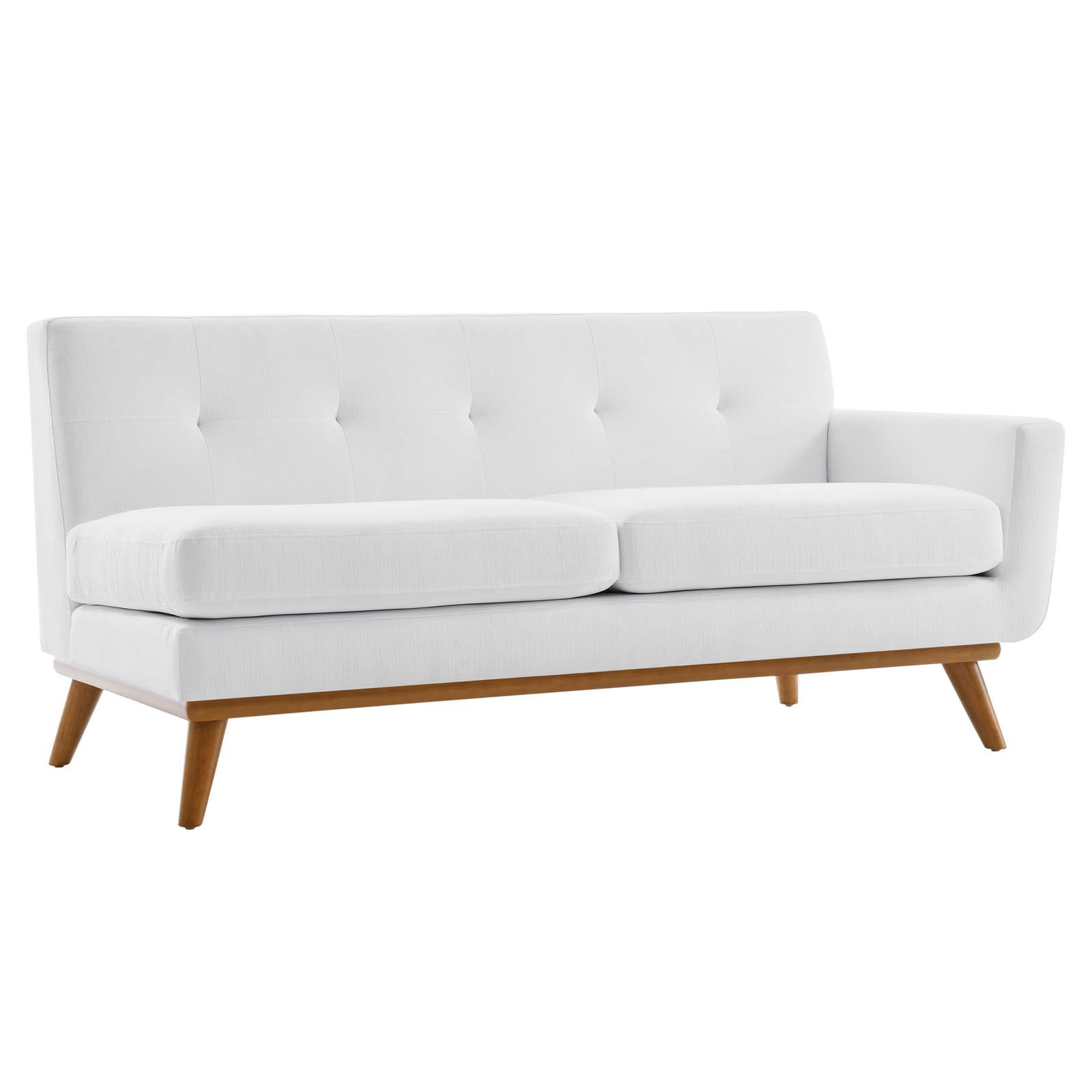 Modway Engage Right-Arm Upholstered Fabric and Wood Loveseat in White