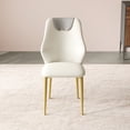 thumbnail image 2 of Set of 2 Modern Dining Chairs with PU Leather Seats, Gold-Plated Carbon Steel Legs and Ergonomic Backrest for Kitchen, Dining Room, Living Room Use, 2 of 9