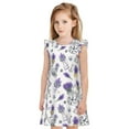 thumbnail image 1 of Vsdgher Chemise de Nuit Lavande pour Filles Manches Courtes à Volants Robe de Nuit Pyjama pour Fête Pyjama-Grand, 1 of 6