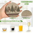 thumbnail image 3 of 6 Pcs Drink Coasters with Holder 3.94in Woven Coasters for Drinks Snowmen and Deer in The Forest Coaster Set for Protection Table, 3 of 7