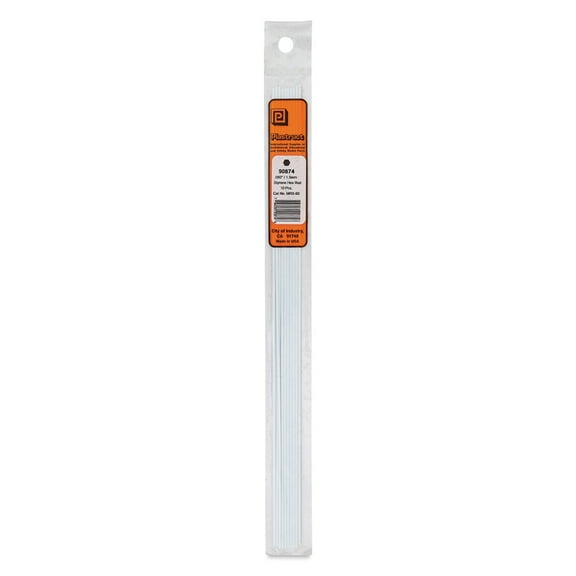 Plastruct Plastic Hexagon Rod - Pkg of 10, 0.06" W × 10" L