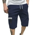 thumbnail image 2 of Cargo Shorts Men 9 Inch Elastic Waist Drawstring Hiking Outdoor Active Travel Casual Shorts with Pockets, 2 of 9