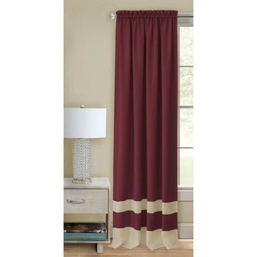 Traditional Elegance Kate Rod Pocket Window Curtain Panel - 52x63 - Marsala/Tan