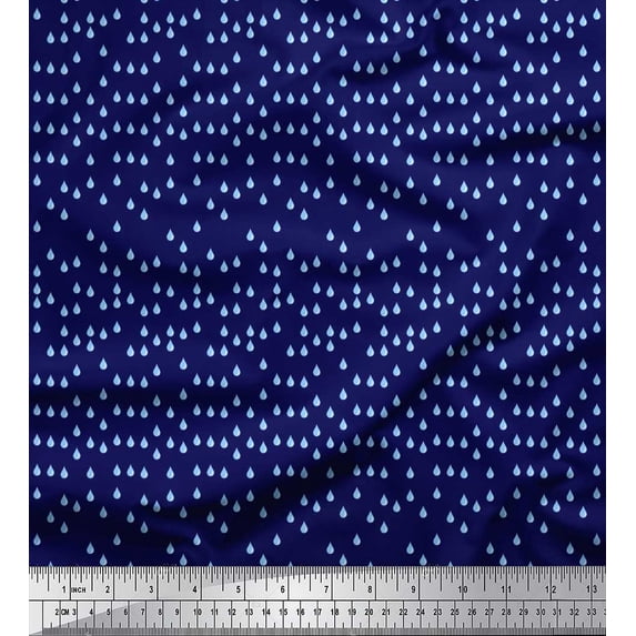 Soimoi Silk Fabric Raindrop Shirting Printed Craft Fabric by The Yard 42 Inch Wide