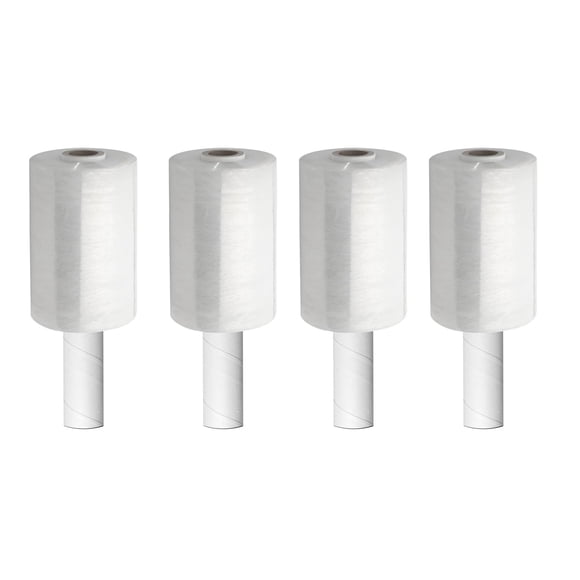 Rouleau de 5 Pouces x 1000 Pieds - Rouleau de Pellicule Rétractable avec Poignée, Épaisseur 80 Gauge, Mini Pellicule Extensible Transparente (Lot de 4)