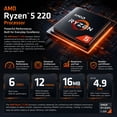 thumbnail image 3 of Lenovo ThinkCentre Neo 55s SFF Business Desktop, AMD Ryzen 5 220, 16GB DDR5, 512GB SSD, Windows 11 Pro, 3 of 7