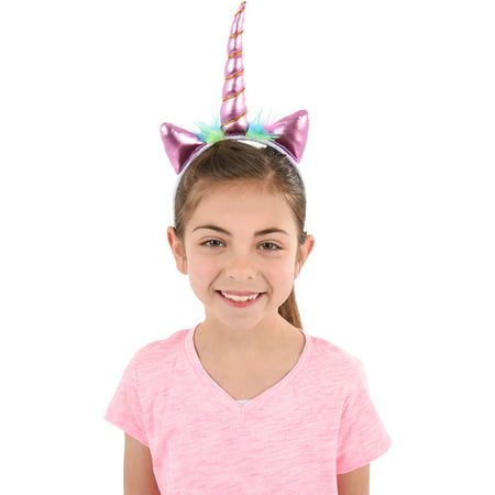 Soft Plush Pink Mystical Magical Unicorn Horn Headband Costume Accessory