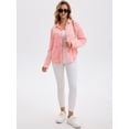 thumbnail image 7 of DARING DIVA Women's Long Sleeve Button Down Pockets Western Denim Jacket M Pink, 7 of 7
