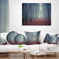 thumbnail image 4 of Designart Retro Style Misty Path in Forest - Landscape Photography Throw Pillow - 12x20, 4 of 5