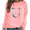 thumbnail image 3 of Pompotops Hiver Femmes Décontracté Manches Longues Hauts Dames Chandail Imprimé Blouse Tee Chandail Liquidation, 3 of 4
