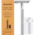 thumbnail image 1 of ASIPRO Safety Razor for Men & Women with 10 Double Edge Razor Blades Single Blade Razor Men Long Handle Double Edge Razor Rasoir de Sécurité avec 10 Lame Rasoir Reusable Razor Classic Shaving Razor, 1 of 8