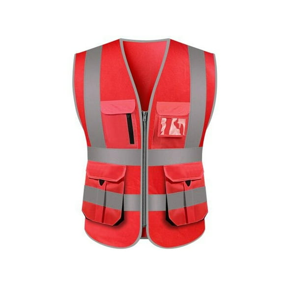 SFVest Alta visibilidad Chaleco reflectante de seguridad Chaleco reflectante Bolsillos múltiples Rop Tomshoo Chaleco reflector