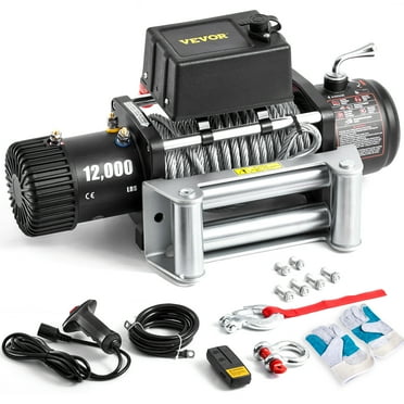 VEVOR Electric Winch, 12,000 lb, 12V DC Truck Winch with Φ0.36 in x 85 ft Steel Cable Roller Fairlead Wireless & Wired Remote Control, IP55 Waterproof for Towing Off-Road SUV Jeep Truck Trailer Boat