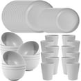 thumbnail image 2 of 48 Pcs Black Wheat Straw Plates and Bowls Dinnerware Set for 12, Camping Dish Set, Dishwasher Safe, Unbreakable Plastic Camper Dishes, 2 of 10