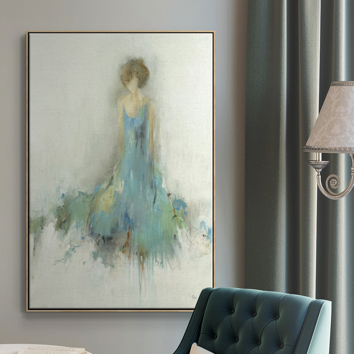 Reflection on You Framed Premium Gallery Wrapped Canvas - Ready to Hang - 25 x 37 - Natural Wood Floating Frame