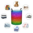 thumbnail image 6 of Daiia rainbow Glitter Laundry Hamper With Handles Large Storage Basket/Toy Organizer/Dirty Clothes Collapsible Waterproof For College Dorms, Bedroom,Bathroom, 6 of 8