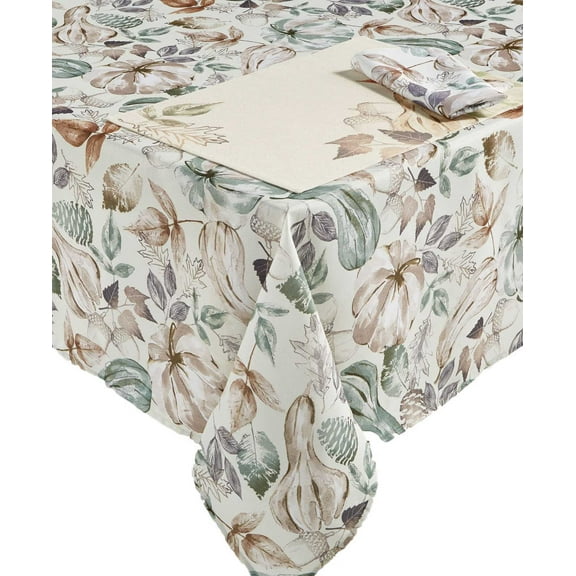 Elrene Gourd Gathering Tablecloths, Green, 60'' x 84''
