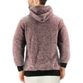 thumbnail image 2 of Men's Salt and Pepper Soft Sweater Sherpa Lined Heathered Zip Up Hoodie Jacket (Red, 4XL), 2 of 3
