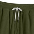 thumbnail image 6 of Men Corduroy 2 Piece Outfit Set, Collared Button Down Long Sleeve Work Shirt and Drawstring Elastic Waist Wide Leg Pants Casual Loungewear Size 2XL Army Green, 6 of 7
