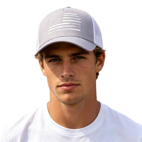 Bibifish Mens Baseball Cap Mesh Visor Print Outdoor Sport Casual Sun Hat