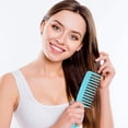 thumbnail image 4 of Peine desenredante de cabello grande, dientes anchos para cabello ondulado y rizado grueso. Peine desenredante de pelo largo para mojado y seco., 4 of 5