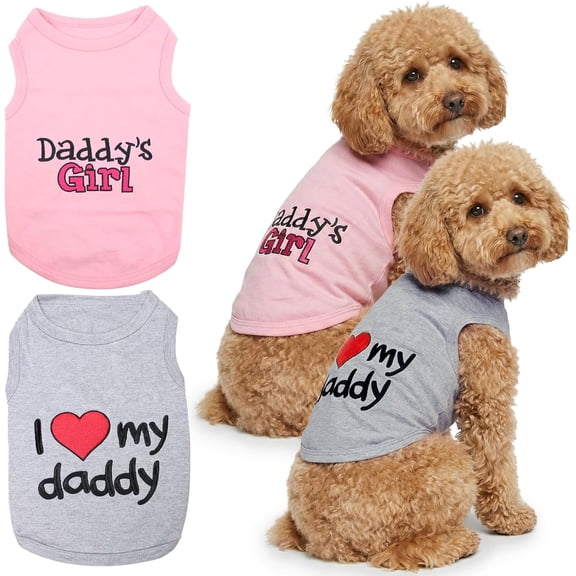 Pet 1 Pack Dog Shirt – Shirts For Small Dogs – Sleeveless Daddy’s Girl Dog Clothes – Breathable Summer Pet Apparel Stretchy And Stylish Puppy T Shirts