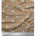thumbnail image 1 of Soimoi Silk Fabric Ogee Damask,Leaves & Rose Floral Fabric Prints By Yard 42 Inch Wide, 1 of 1