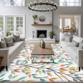 thumbnail image 3 of Large Area Rugs for Living Room Bedroom, Teal Orange Eucalyptus 6'x9' Rug Washable Carpet Runner Indoor Outdoor, Weeping Botanical Leaves Non Slip Floor Mats Rug for Kitchen, Playroom, 3 of 8
