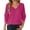 Hot Pink, variant on Arlun Sweater for Women V-Neck Knitted Pullover Sweater Long Sleeve Soft Cozy Tops for Everyday Wear Women's Solid Color Ribbing Loose Fit Basic Pullovers XL