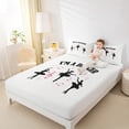 thumbnail image 4 of jejeloiu Ballerina Girls Queen Sheet Sets,Ballet Lover Flat Sheet,Music Melody Queen Fitted Sheet For Girls Child,Lightweight Room Decor,4-Piece, 4 of 7
