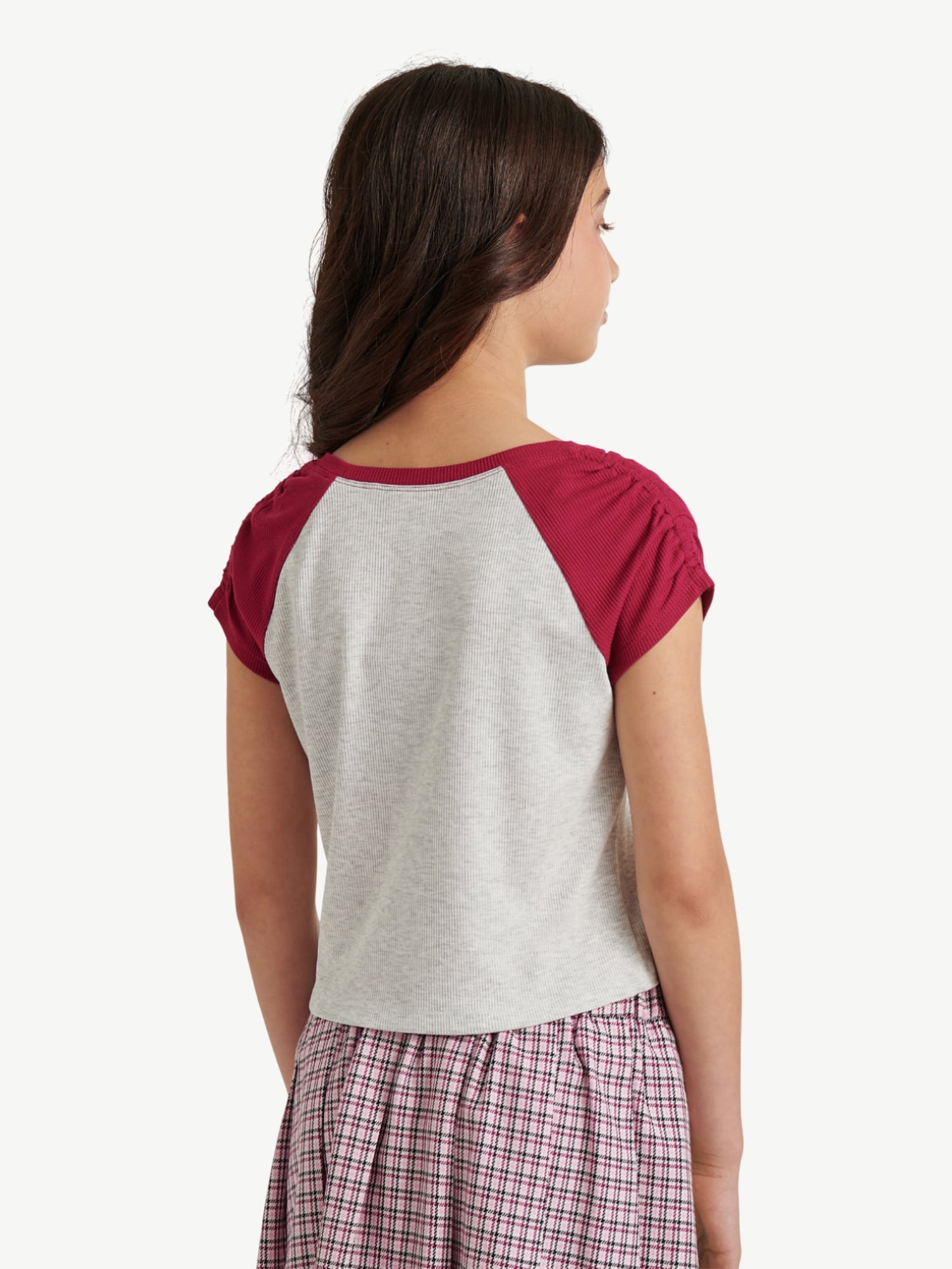 Justice Girls Short Sleeve Raglan Tee, Sizes XS - XLP