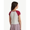 thumbnail image 2 of Justice Girls Short Sleeve Raglan Tee, Sizes XS - XLP, 2 of 8