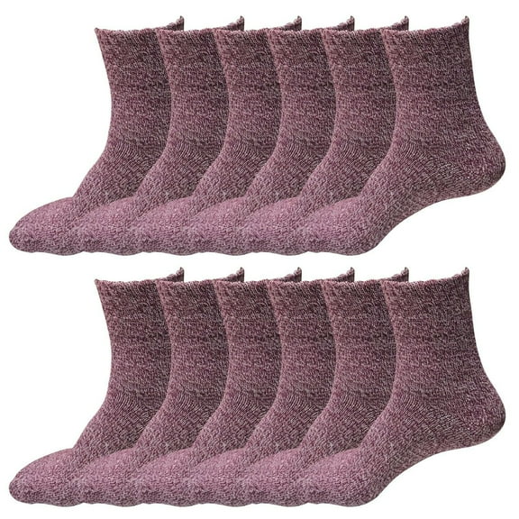 12 Pairs Womens Winter Casual Wool Blend Thick Knit Thermal Warm Crew Cozy Boot Socks Size 5-10