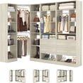 thumbnail image 4 of Homieasy 87.2" Large Corner Closet Organizer - 3 Sets with 4 Drawers, 4 Rods & Heavy-Duty 2000+ lbs Capacity,White Oak, 4 of 7