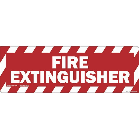 SignMission 6 x 18 in. Non-Slip Vinyl Floor Decal - Fire Extinguisher - Pack of 12