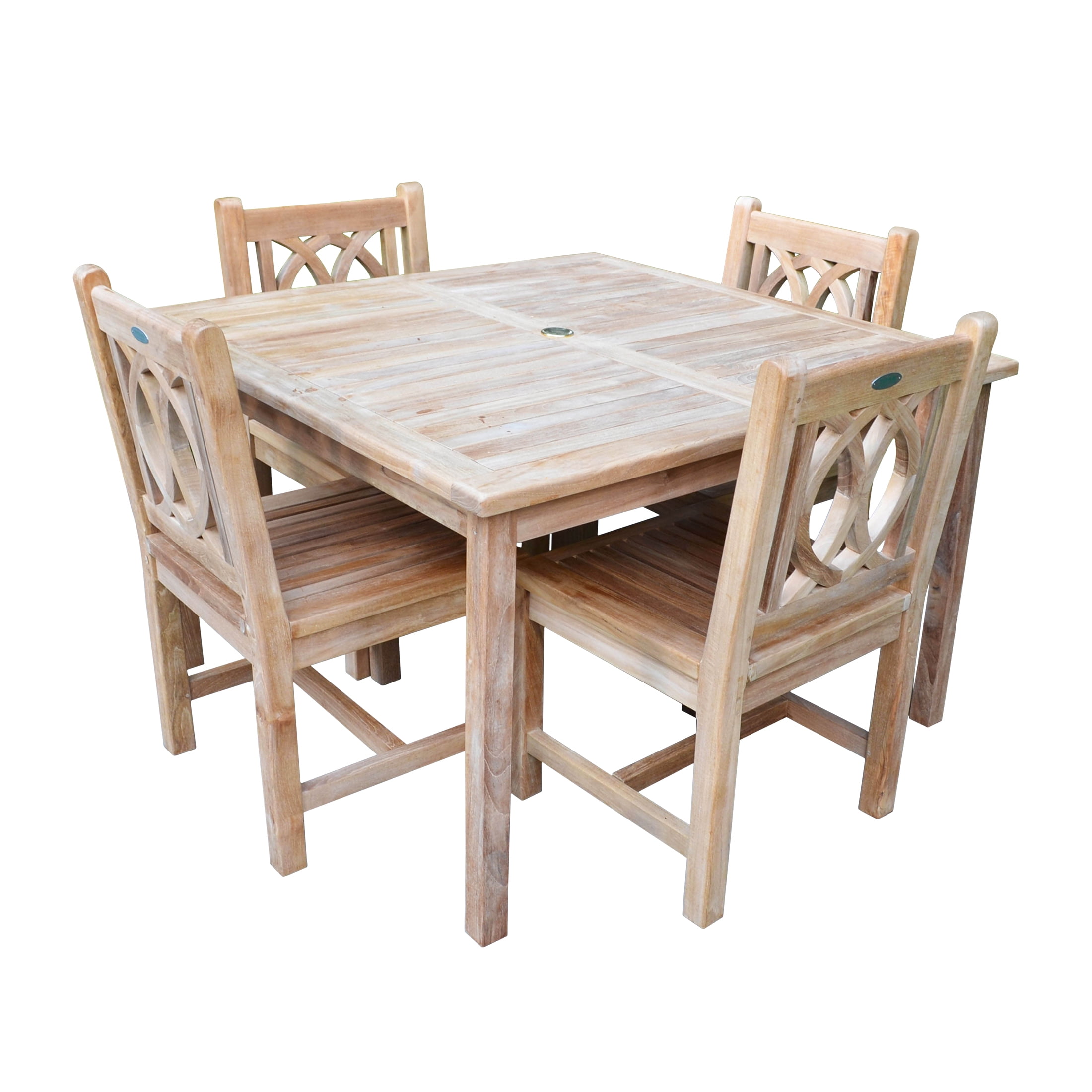 Teak 47-In Bistro Table with 4 Lismore Chairs - Walmart.com