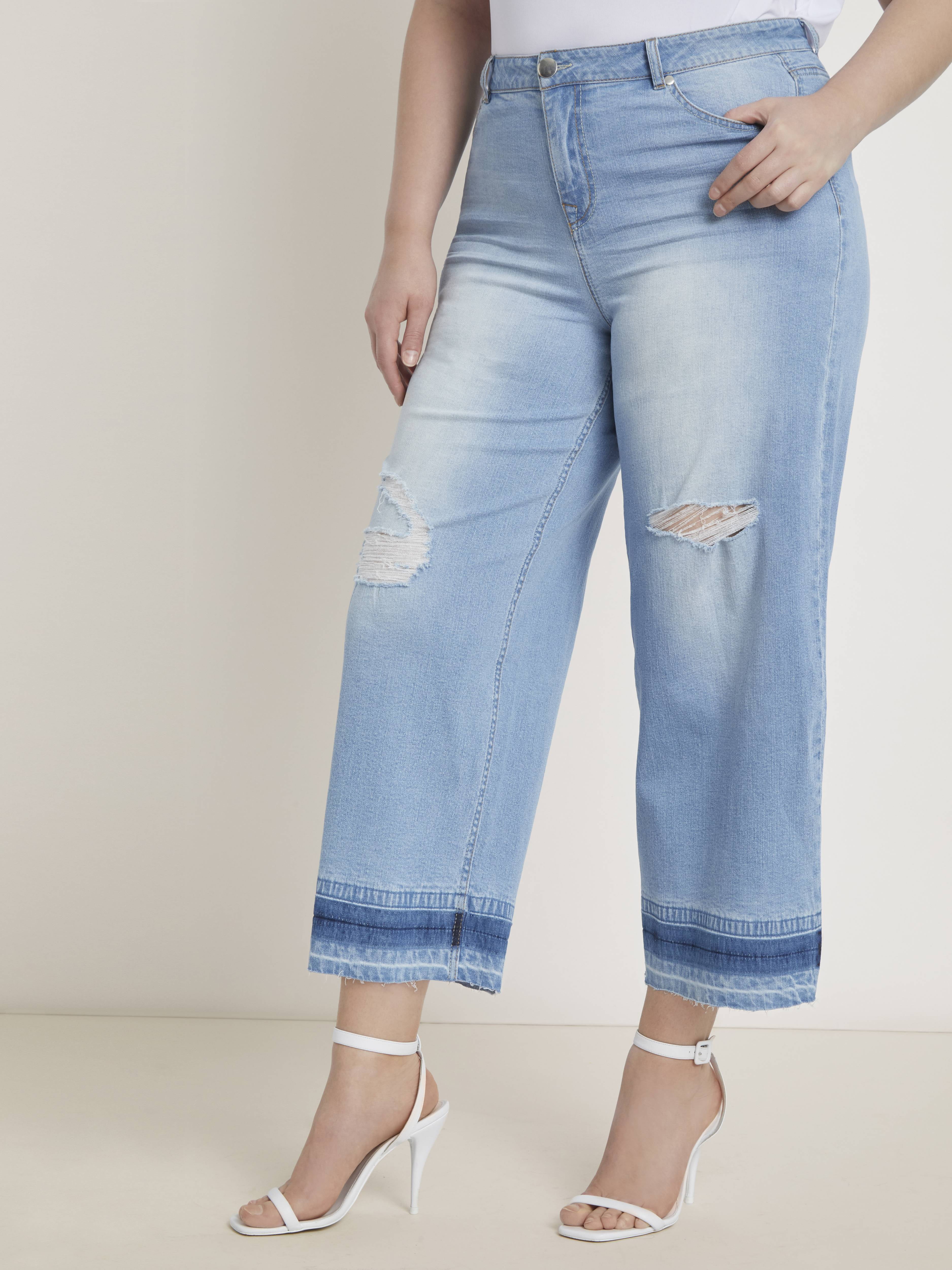 cropped wide leg jeans plus size