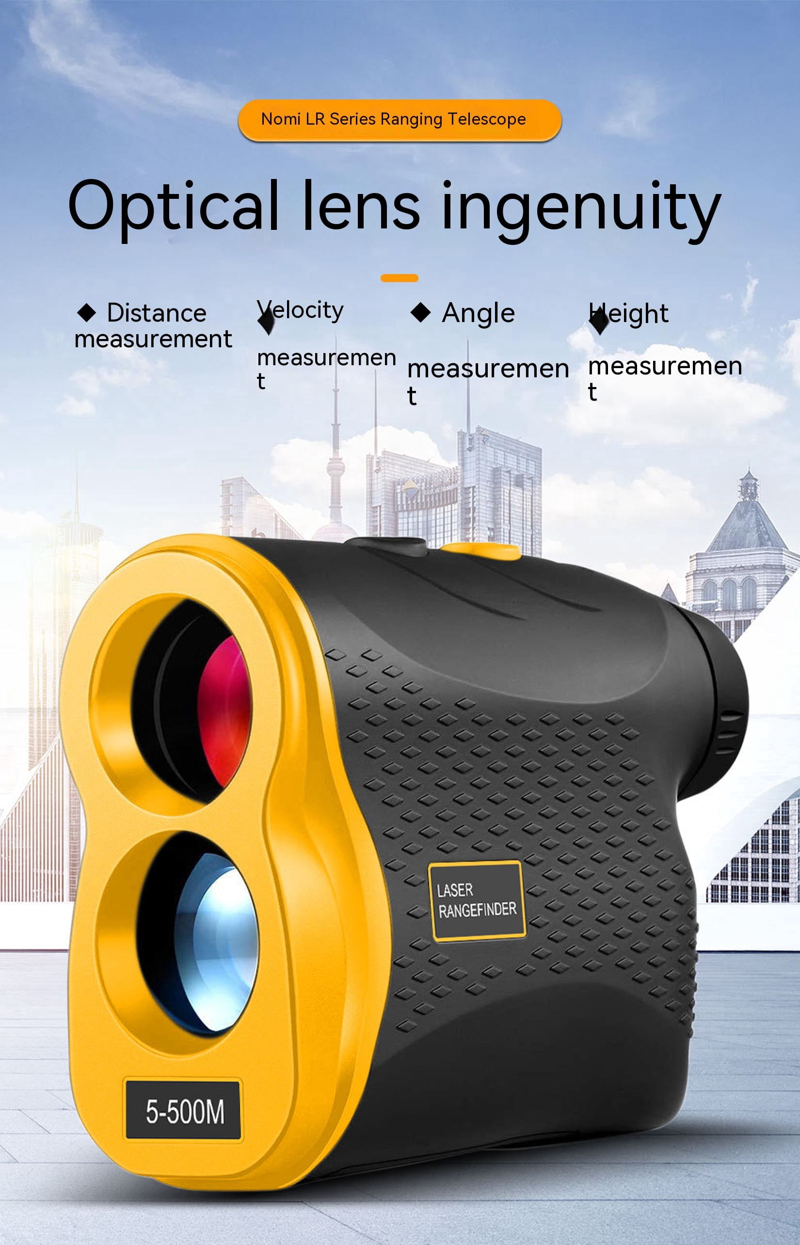 Laser Range Finder Telescope,546.8 Yards Farther,6 Times Magnification Laser Range Finder for Shooting,Hunting and Golf with Ranging,Speed,Flagpole Lock,Fog Measurement,Angle measurement,IP54 Waterpro