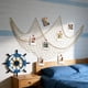 thumbnail image 4 of Blue Beige Polyester Mediterranean Nautical Wall Hanging Net for Photo Display Party Decor 78x59 Inch, 4 of 7