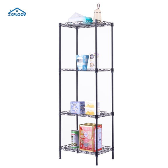 4-Tier Metal Wire Shelving Unit - Versatile Storage Rack for Kitchen, Garage & Home Organization