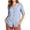 Blue, variant on VBVC Women's Striped V-Neck Button Down Shirt , Ladies' Roll Up Sleeve Casual Blouse , Business Casual Work Tunic Top For Women,Black,S-2XL