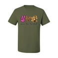 thumbnail image 1 of Peace Love Baseball Sports Men's Graphic T-Shirt, Military Green, 4X-Large, 1 of 4