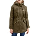 thumbnail image 2 of Ftwytp Women's Casual Trench Coat Single Breasted Mid-Length Pea Coats Solid Color Cardigan Fashion Loose Hooded Jackets, 2 of 8