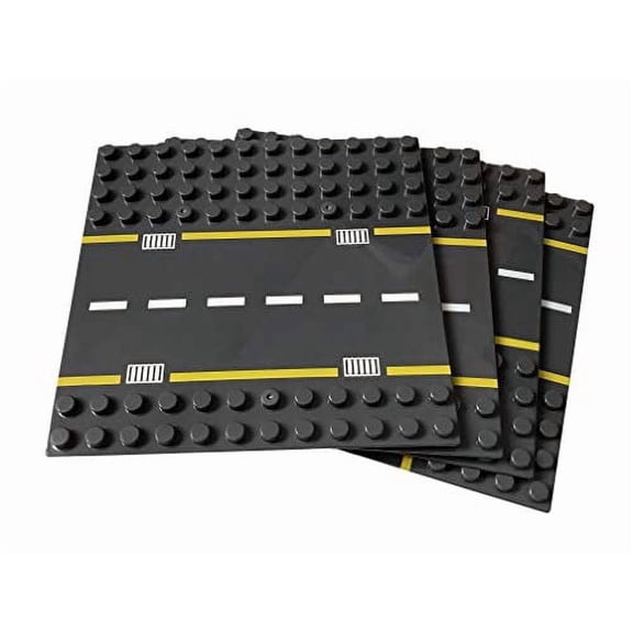 Building Block Road Base Plates for Large Blocks - 4 Street Baseplates