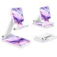 thumbnail image 2 of WIRESTER White Foldable Phone Stand for Desk, Adjustable Portable Cell Phone Holder for iPhone 17, 16, 15, 14 and Android Smartphones - Purple Fuchsia Marble, 2 of 6