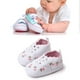 thumbnail image 5 of Zapatos de bebé elegantes y bonitos con bordado de mezclilla hechos a mano, suela antideslizante, zapatos suaves con cordones para bebés, color blanco, 11 cm/4,3 pulgadas, 5 of 12