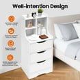 thumbnail image 5 of Bedside Table Bedroom Storage Cabinet Organizer Small Nightstand with 3 Drawers White for Kitchen, Study, 5 of 20